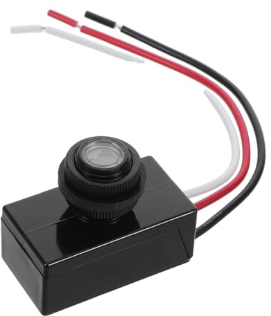 Außenlichtschalter mit Fotozelle, 12v-48v Dc, Schwarz für Gartenlampen | Fotoelektrischer Sensor, Automatische Dämmerungssteuerung, Hohe Empfindlichkeit, für Außenbeleuchtung und Straßenlichter