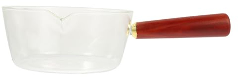 BIUDECO Casserole En Verre Borosilicate 600 Ml Résistante Haute Température Avec Bec Verseur Et Poignée Longue Pour Chauffer Lait Et Liquides Sur Cuisinière