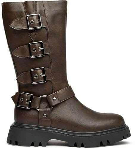 V.GAN Bottes de motard Cosmic Vegan, marron, 42 EU