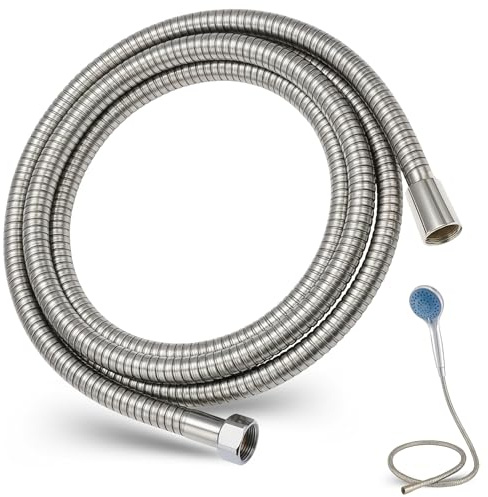 Manguera de Ducha, Flexo de Acero Inoxidable, Cable de ducha, Conexión estándar universal G1/2, Diseño antitorsión, Flexible, robusta y fácil instalación, Longitud 1.80 Metros
