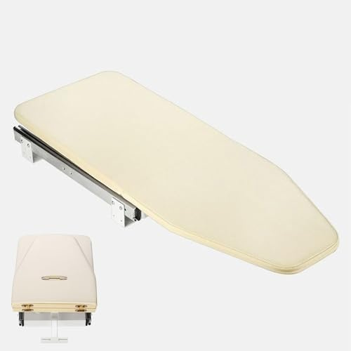 Tabla Planchar Plegable para Armario, Tabla de Planchar Sobremesa Oculta, Diseño Extraíble con Amortiguación(Beige)