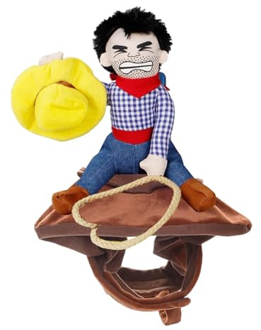 Hunde-Pferdesattel-Kostüm – lustiges Haustier-Outfit, Cowboy-Hundekostüm, kreative Katzenkleidung für kleine mittelgroße Haustiere | Halloween-Party-Haustierkleid, Geburtstagsoutfit für Welpenkätzchen