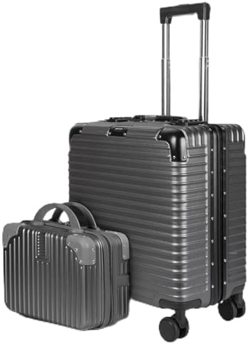 MERCURY TEXTIL - Maleta de Cabina con Ruedas 360° [48x40x24 cm] - Maletín de Piloto, Trolley de Viaje para Negocios con Candado TSA, Neceser Incluido - Equipaje de Mano Resistente ABS (Gris Oscuro)