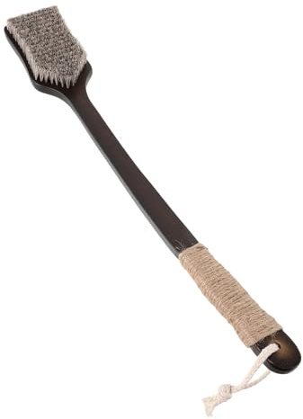 BELLIFFY badrumskrubberborste kroppsskrubb med bambuhandtag ryggborste för tillbaka skrubber Kroppsskrubber