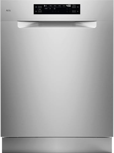 AEG 6000 Geschirrspüler Unterbau 60 cm, SatelliteClean Sprüharm, GU620B2SCM | Spülmaschine mit 3x besserer Sprühabdeckung, viel Platz, höhenverstellbarer QuickLift Oberkorb, 44 dB, Besteckschublade