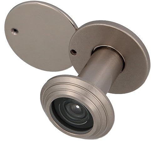 Amig - Türspion | Super-Winkellinse | für Eingangstüren innen und draußen | Mattverchromt Farbe | Stahl | Maße: Durchmesser 14 mm | Türstärke 35-55 mm | Feuerschutztüren