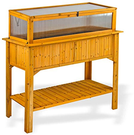Holz Hochbeet Pflanzbeet Gartenbeet Beet mit Frühbeetaufsatz Frühbeet Aufsatz
