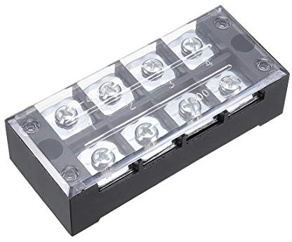 uxcell Dual Rows 4 Positions 600V 45A Cable Barrier Block Terminal Strip TB-4504L