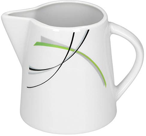 Van Well Pot à lait Donna 23 cl - Porcelaine blanche avec lignes décoratives