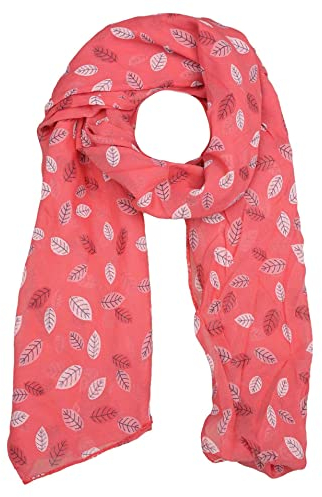 Zwillingsherz Seiden-Tuch Damen mit Blätter Muster - Made in Italy - Eleganter Sommer-Schal für Frauen - Hochwertiges Seidentuch/Seidenschal - Halstuch und Chiffon-Stola Dezent Stilvoll kora