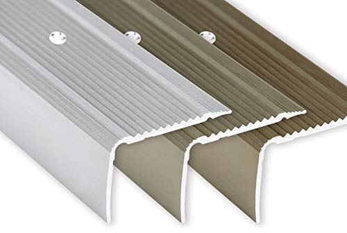 Toolerando Treppenkantenprofil Treppenprofil L-Form, Schraubmontage, für Parkett und Laminat, Länge 90 cm, Champagner