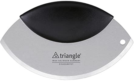 triangle One-Hand Mincing Knife - 6.75” Stainless Steel Curved Blade - Mezzaluna Knife & Pizza Cutter - Non-Slip Grip - Dishwasher Safe - Made in Germany