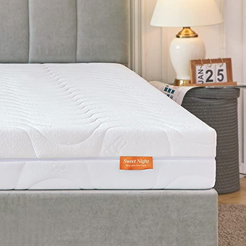 Sweetnight - Gel-Memory Materasso in Schiuma Fredda, Elasticizzato a Punti 2 in 1, Rigidità H3 e H4 con Fodera Lavabile in Microfibra, Cerniera su 4 lati 160x200x18cm