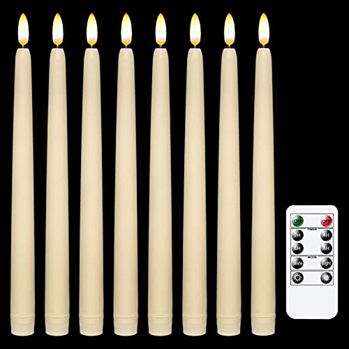 IMAGE LED Battery Operated Candle, 12 Pack Ivory Tapered Candles with Remote and Timer Function for Wedding, Christmas, Valentine's Day Party