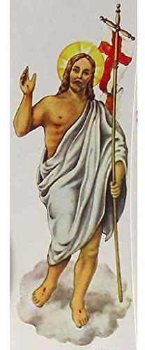 Holyart Velas, cirios, velones: Vela Pascual: calcomanía Cristo Resucitado 24 cm