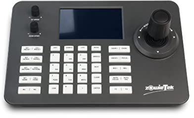 Zowietek PTZ IP-Tastatur der neuen Generation | Netzwerkcontroller | 4D-Joystick mit POE | 5-Zoll-LCD-Bildschirm | Dekodierung H.264 und H.265 | Kompatibel mit Dome-Sicherheits-IP-Kamera