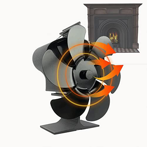 VVLXRIC Kaminventilator Ofenventilator Mit Strom, 6/12 Klingen Leise Kein Strom Erforderlich Kaminventilator für Specksteinofen, Dauerhaft Ofenventilator Stromlos Die Effizient Kraftstoff Spart,A