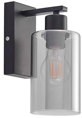 Wall Light 'Emavi' (Modern) in Black Made of Metal for e.g. Living Room & Dining Room (1 Light Source, E27) from Lindby | Wall Lighting, Wall lamp