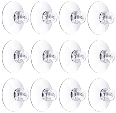 alwaiiz 12 Stück Ø 50mm Saugnapf mit Gewinde Rändelschrauben-Saugnäpfe Klare PVC-Saugpolster Starker Klebesaughalter mit Schraubmutter für Autoschirmtür Glasfenster