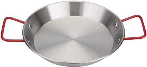 EDDGE Paellera Profesional Antiadherente de Acero Inoxidable, Mangos antiescaldado universales for Todas Las Fuentes de calefacción for el hogar, Hotel, Restaurante (Size : 34cm)