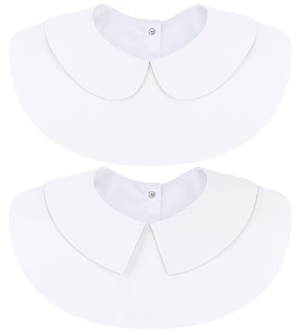 XEPST 2 Stücke Frauen Kragen Weiß Krageneinsatz, Abnehmbare Hälfte Shirt Bluse, Blusenkragen Einsatz, Halb Gefälscht Abnehmbare Falscher Kragen Damen