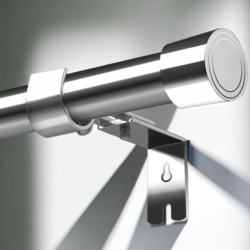 Vorhangstange Ausziehbar Gardinenstange mit Halterungen Curtain Road Ø 25mm Verstellbare Vorhänge Stangen für Schlafzimmer, Esszimmer, Wohnzimmer oder Küche,70-280 cm,Silber