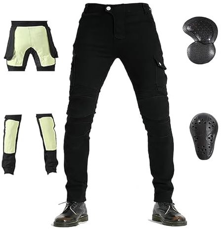 LOMENG Motorcycle Riding Pants Men with CE Armor Motorbike Dual Sport Jeans