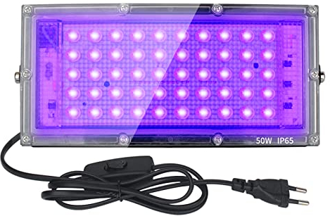 Eleganted 50W Luz UV, Foco UV Ultravioleta, Luz Negra Impermeable IP65, Fluorescente Lámpara de Escenario Blacklights para Halloween Bar Club DJ Discoteca Fiesta Pinta Corporal Gimnasio