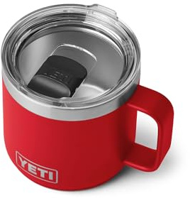 YETI Rambler 14 oz Stackable Mug, Vacuum Insulated, Stainless Steel with MagSlider Lid, Rescue Red