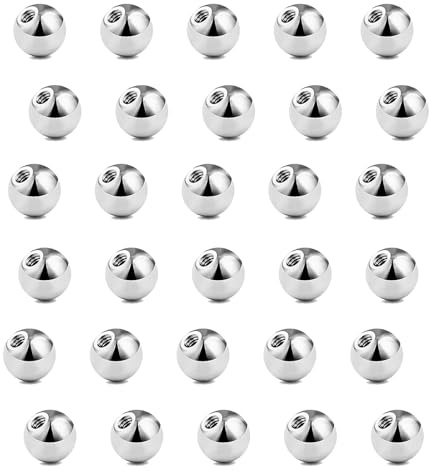 Besyvvin 16G 4mm Ricambio Palline Piercing Acciaio Chirurgico Palla per Piercing Labret Monroe Tragus Helix Orecchino Bar Piercing