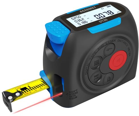 MiLESEEY 3-in-1 Digitales Maßband, 40 m Laser Entfernungsmesser, Telefon-App, Echtzeit-Digitalanzeige, Einheit FT/FT+in/in/M und Pythagoras-Modus, Messen von Entfernung, Fläche und Volumen (DT30-APP)
