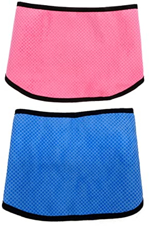 Angoily Pet Cooling Scarf Bandana 2pcs Dog Ice Towel Breathable Summer Cooling Collar Large Blue Dot Pink Dot for Outdoor Walking