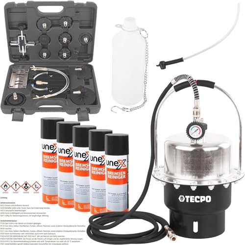 Bremsenentlüftungsgerät Druckluft Bremsenentlüfter + 5x Bremsenreiniger Teilereiniger, 500 ml