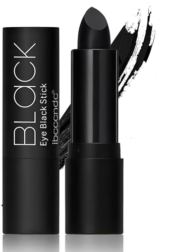 Schwarzer Gesichts Augen Make up Stick, Cosplay Schweißfestes Goth Make-up Sticker Bodypainting Farben Einfach zu Färbender Schwarzer für Kostümpartys Personalisiertes Halloween Baseball Fußball