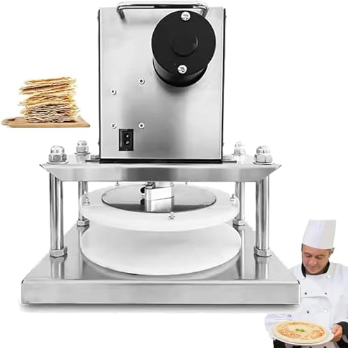 ERICAT Pressa Elettrica per Pasta per Pizza, Stendipasta Commerciale con Base Antiscivolo, Potenza Motore da 2,0 KW E Piastra di Pressione Antiaderente, Dissipazione del Calore Efficiente, per Snack