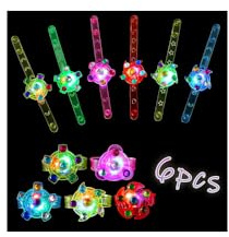Mstnoixgc Spinner Led Armband,6 Stück LED Armband Kinder Set, Leuchtarmband Kinder, Flash Light Armband, Gastgeschenke Geburtstag Kinder, für Weihnachten,Feiern Neujahrsparty,Geburtstag