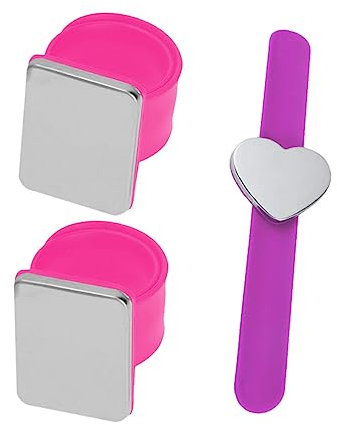 VILLFUL 3stücke Magnetisches Nadelkissen Handgelenk Armband Pin- Für Nähnadeln Haarnadeln Und Bastelbedarf Herz Und Quadratische Form Für Friseure Und -projekte
