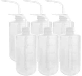 Peosaard Plastic Bottles, Laboratory Squeeze Bottles, Narrow Mouth Ldpe Tattoo Bottles and Scale Labels 500 ml 6PCS,