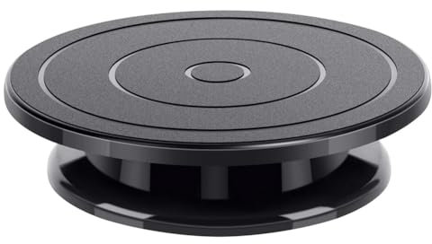 Suoumwa 11 Drehbarer Drehteller, Skulpturrad, Drehteller für Kuchen, Schwarz, Maler-Drehtellerständer