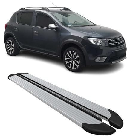 OMAC Faldones Laterales Estribos Laterales Compatibles con Dacia Sandero Stepway 2021-2026 ALU Plata