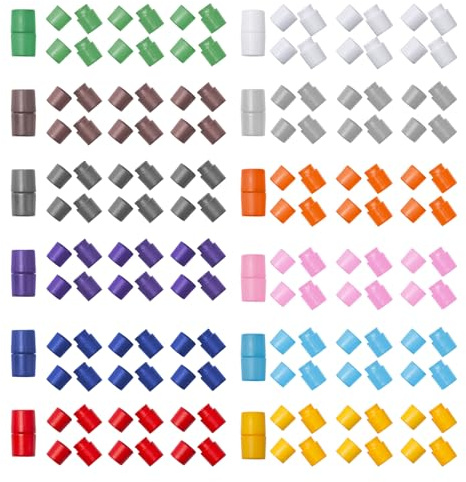 Sxutop 72 Stück Breakaway VerschlüSse Kunststoff Verschluss Perlen Bunt Sicherheitsverschluss Schnalle in 12 Farbe Perlen Verbinder für für Halsketten Armbänder Schmuck DIY Craft Making