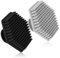 Oruola Set di 2 spazzole per il lavaggio del viso in silicone, antimicrobiche, ecologiche, per pelli sensibili, delicate e secche, design esagonale, colore nero e grigio