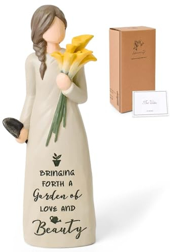 Loyzcy Gardening Gifts for Women, Garden Gifts for Mom, Sisters, Friends, Calla Lily Gift for Gardeners, New Home Gift Ideas, Unique Sculpted Hand-Painted Figurine