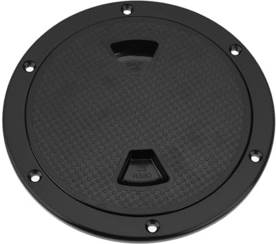 Briny River 1PC Couvercle de Trappe d'inspection de Bateau Capuchon de Trappe de Pont Rond avec Plaque de Couverture Amovible Trous Pré-percés pour Bateau Marin Yacht