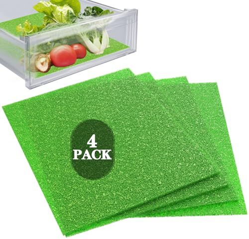 MAXTBEE 4 Pcs Refrigerator Drawer Liners for Fruit and Vegetables Fresher Life Extender,Refrigerator Organizers and Storage, Fridge Shelf Liners(12x15)