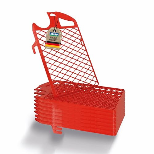 8X Mako Abstreifgitter easyCLEAN 21x25 cm Recycling-Kunststoff | Robustes Farbgitter mit gewellter Struktur, leicht zu reinigen - kompatibel mit Farbeimern aller Hersteller