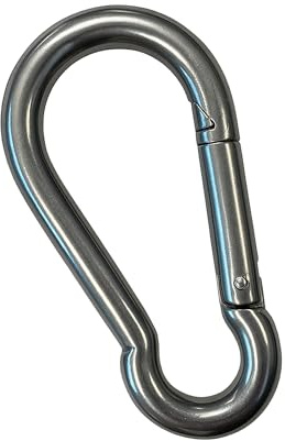 ERKO Mousqueton en Acier Inoxydable 10 x 100 mm - pour Corde, chaîne, extérieur, Sport, Loisirs