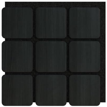 Quadratische Akustikpaneele Wandverkleidung – Eiche Schwarz mit schwarzem Filz – Modell AK07 | Schallschutz & Schalldämmung | Moderne Holzpaneele für Büro, Wohnzimmer & Gaming