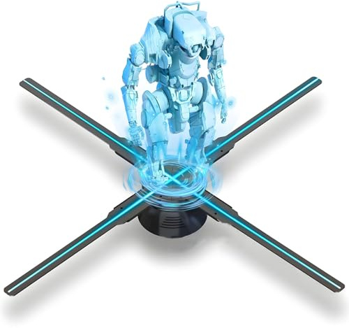 PxkVrin Ventola con Ologramma 3D, Display Pubblicitario per Proiettore con Ologramma 3D da 24,2 Pollici, WiFi E Operazioni App, per pubblicità in Affari. 100cm-39.37in