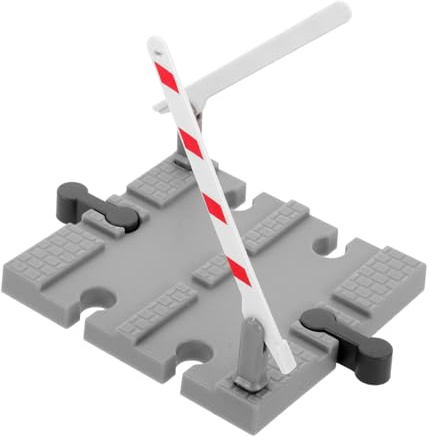 ORFOFE Plastic Train Track Accessories DIY Railway Railing Barrier for Pretend Road Block Model for Creative Imaginative Play and Educational Learning Light Grey